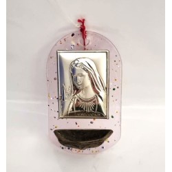 Bénitier rose de la Vierge Marie