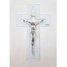 Croix en verre 21cm double Argentee