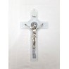 Croix en verre S Benoit 25cm Argentee