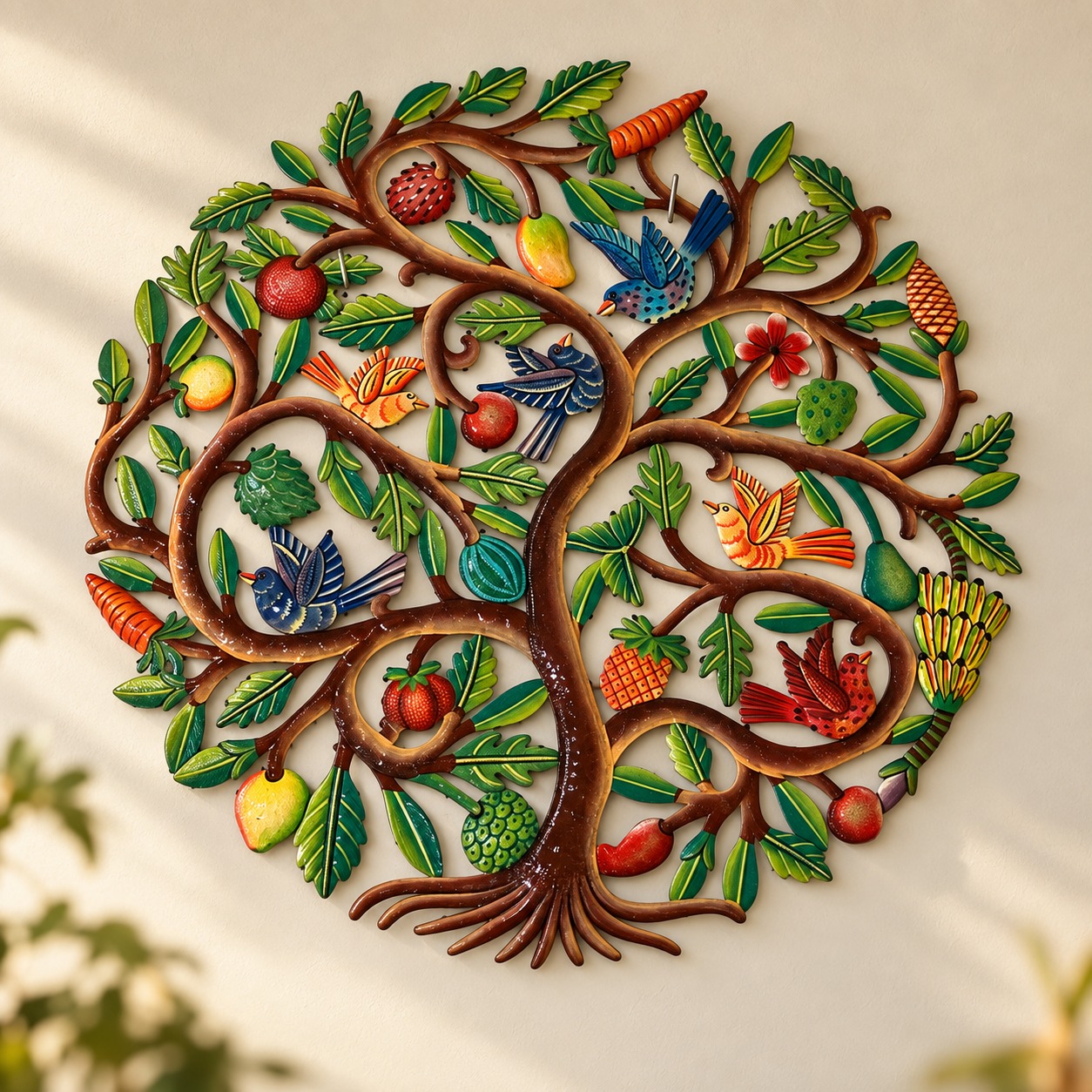 Sculpture murale Arbre de Vie coloré